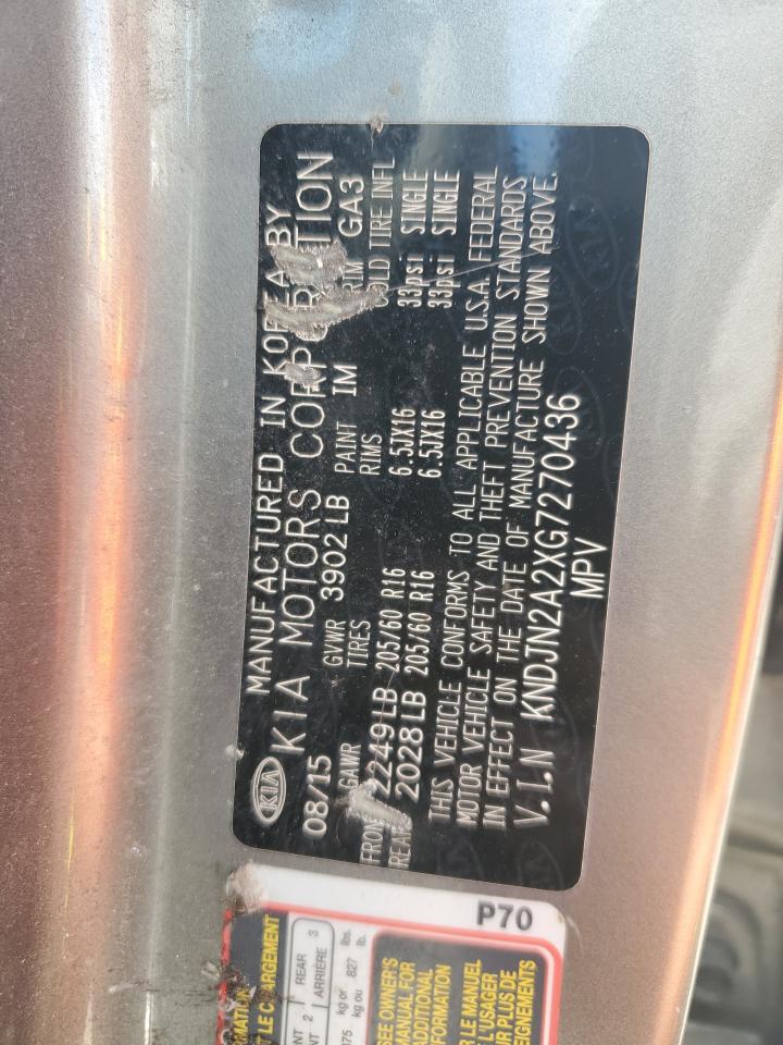 2016 Kia Soul VIN: KNDJN2A2XG7270436 Lot: 66954124