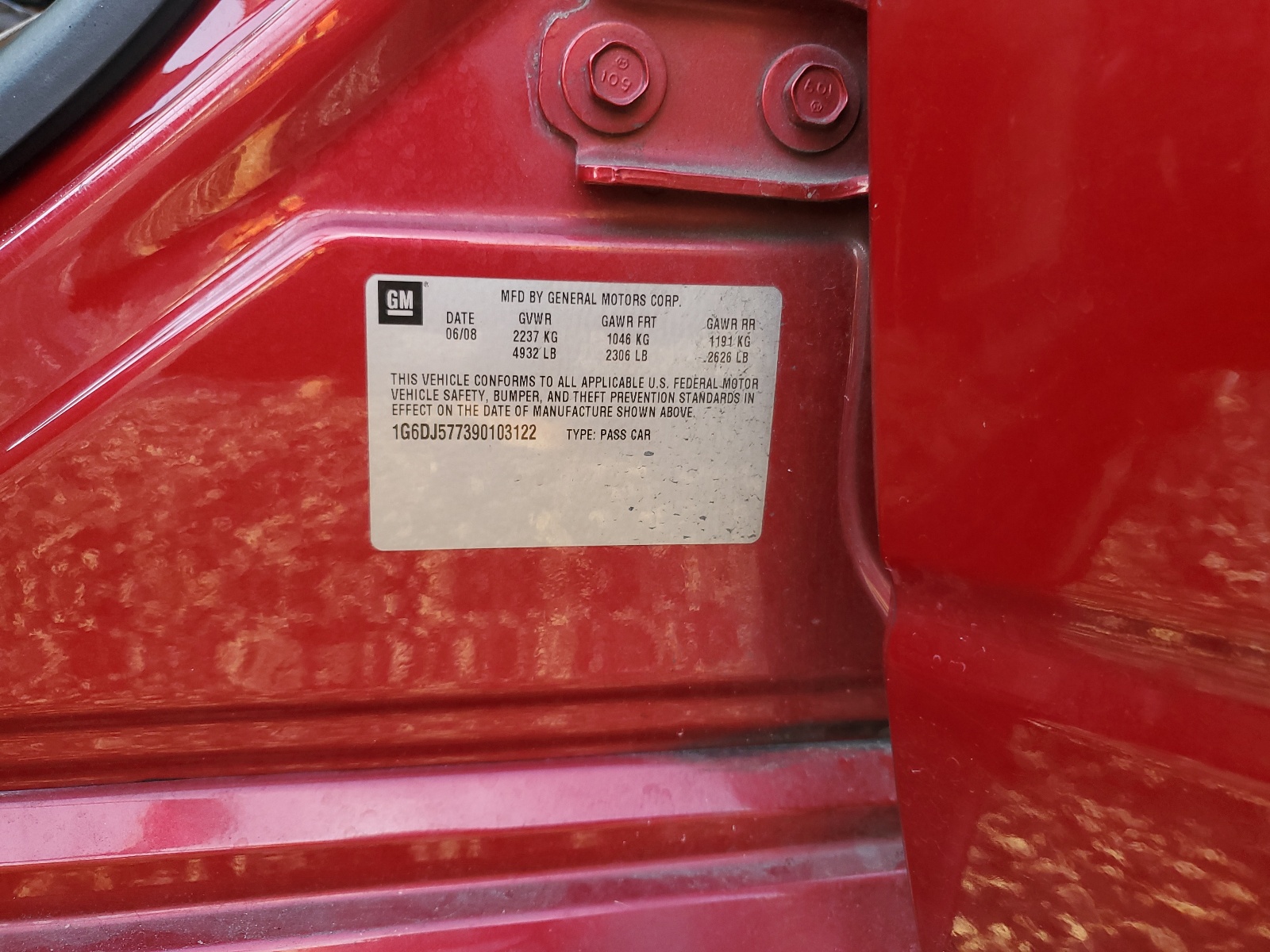 1G6DJ577390103122 2009 Cadillac Cts