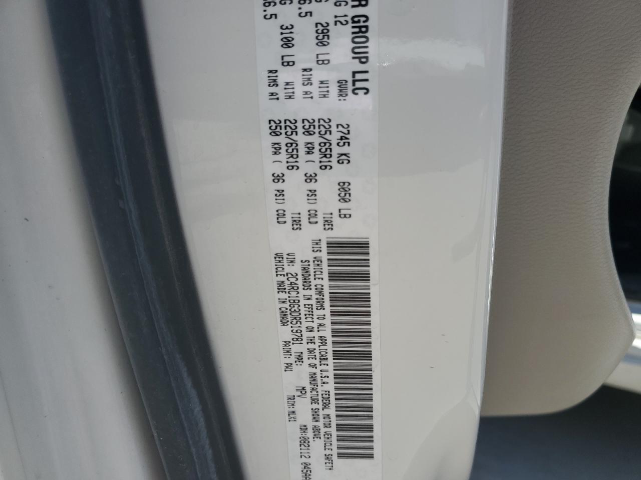 2013 Chrysler Town & Country Touring VIN: 2C4RC1BG3DR519781 Lot: 65155984