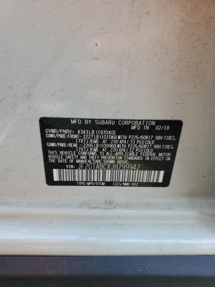 JF2GTABCXJH299942 2018 Subaru Crosstrek Premium