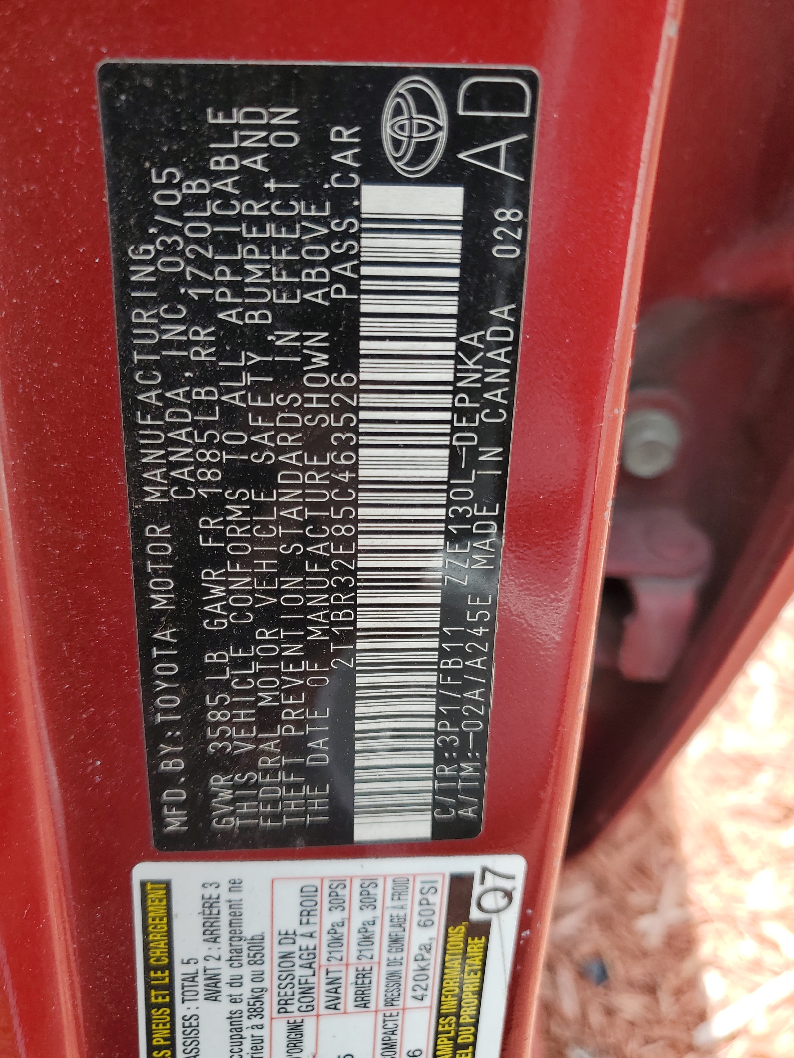 2T1BR32E85C463526 2005 Toyota Corolla Ce