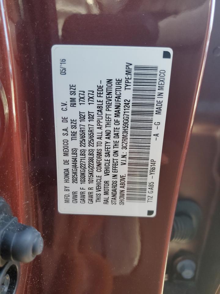 2016 Honda Cr-V Ex VIN: 3CZRM3H59GG711242 Lot: 65460804