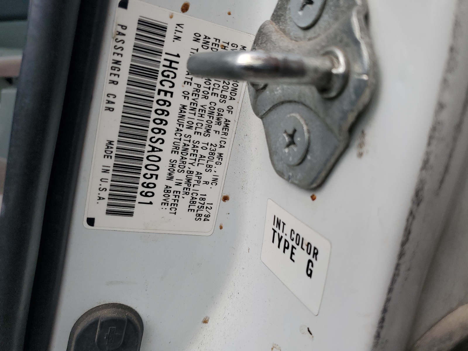 1HGCE6666SA005991 1995 Honda Accord Ex