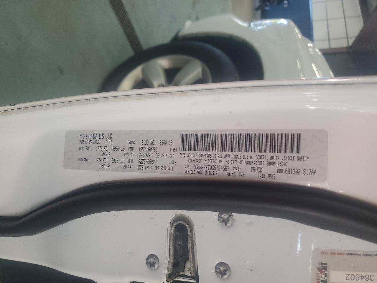 2016 Ram 1500 St VIN: 1C6RR7FT0GS124587 Lot: 66915434