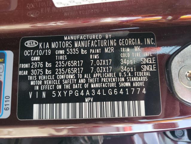 5XYPG4A34LG641774 Kia Sorento L 13