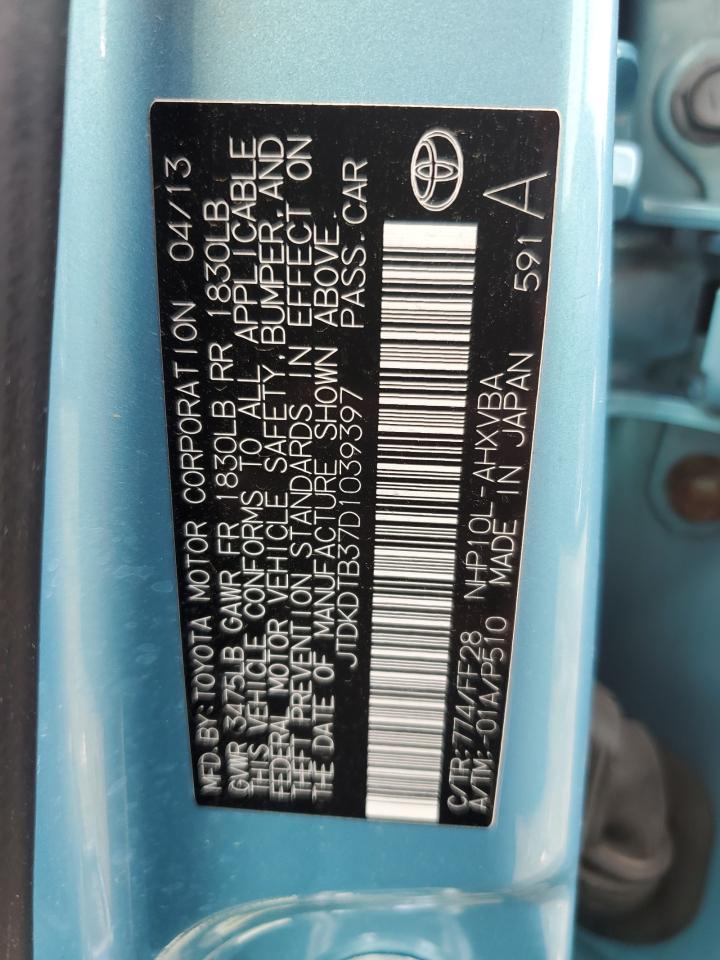 JTDKDTB37D1039397 2013 Toyota Prius C