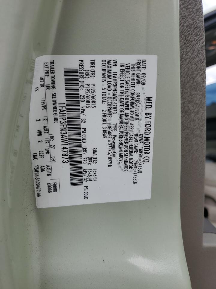 2010 Ford Focus Se VIN: 1FAHP3FN3AW147873 Lot: 68516534