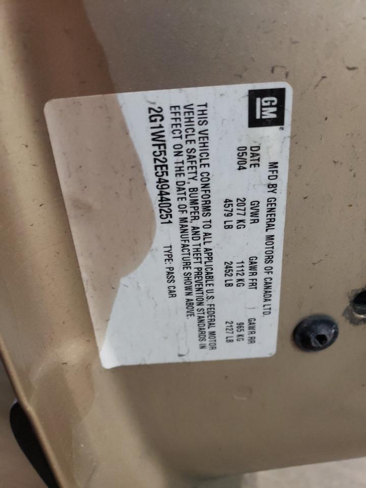 2004 Chevrolet Impala VIN: 2G1WF52E549440251 Lot: 68368494