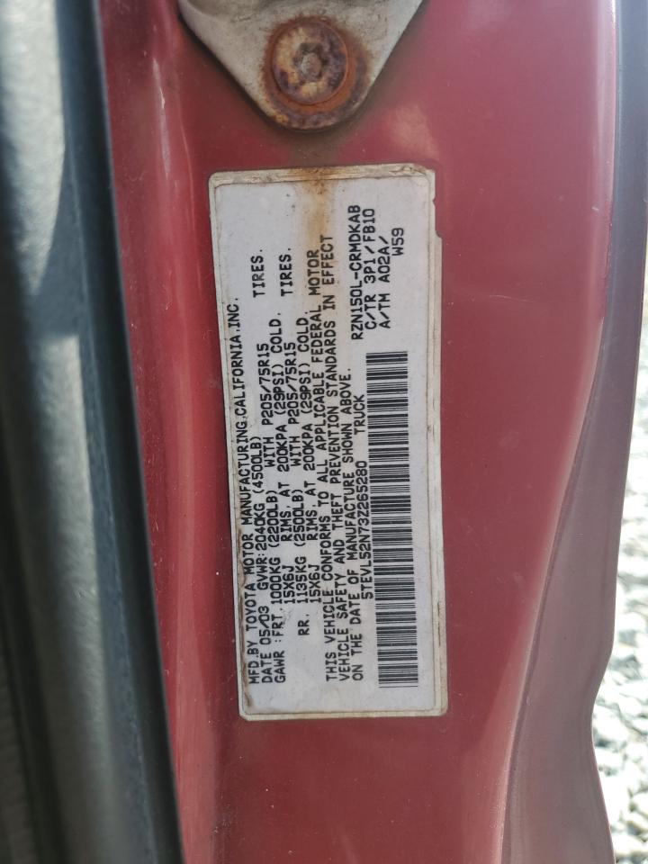 2003 Toyota Tacoma Xtracab VIN: 5TEVL52N73Z265280 Lot: 65150514