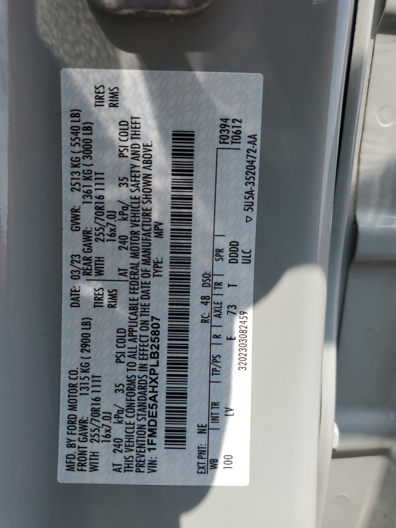 1FMDE5AHXPLB25807 2023 Ford Bronco Base