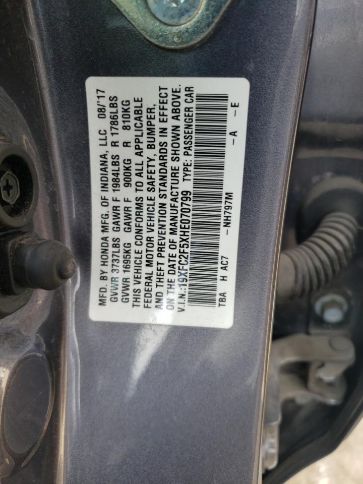 19XFC2F5XHE070799 2017 Honda Civic Lx