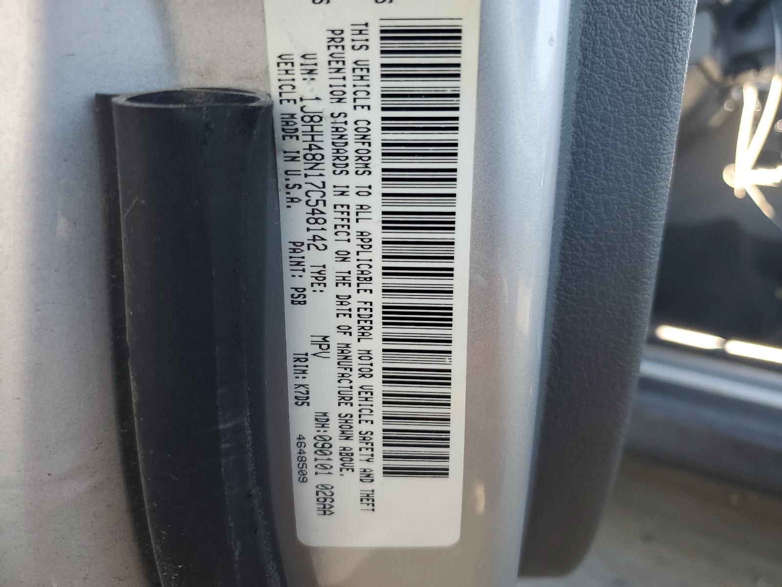 1J8HH48N17C548142 2007 Jeep Commander