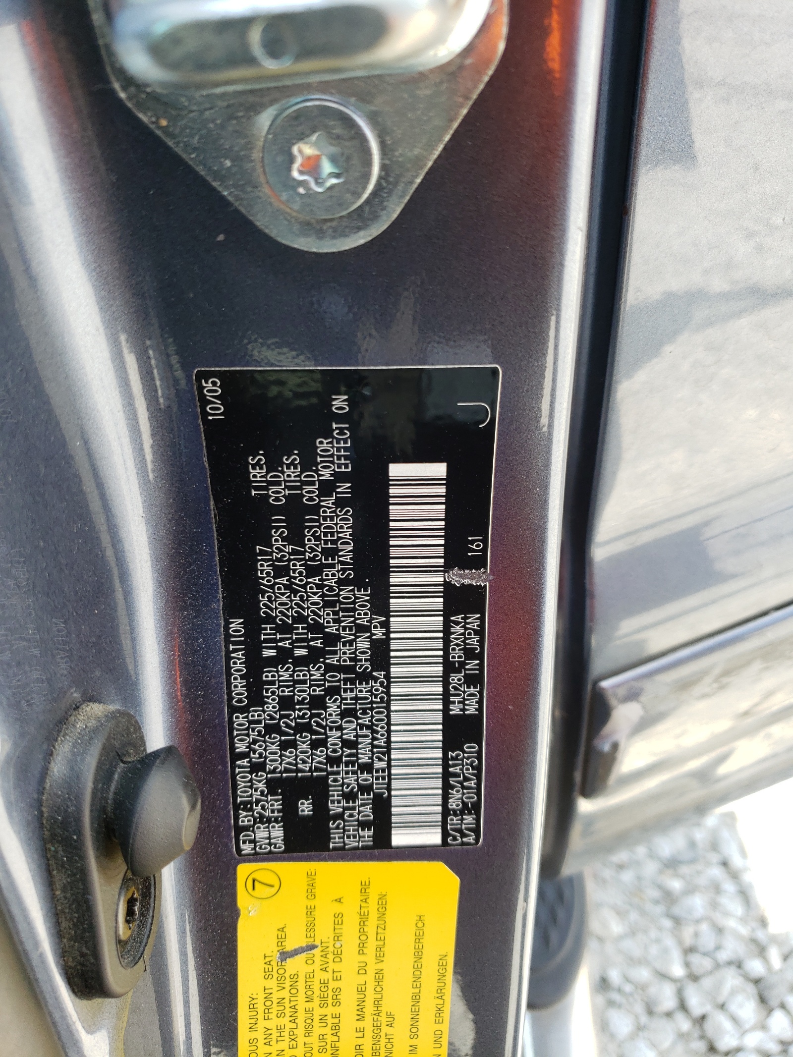 JTEEW21A660015954 2006 Toyota Highlander Hybrid