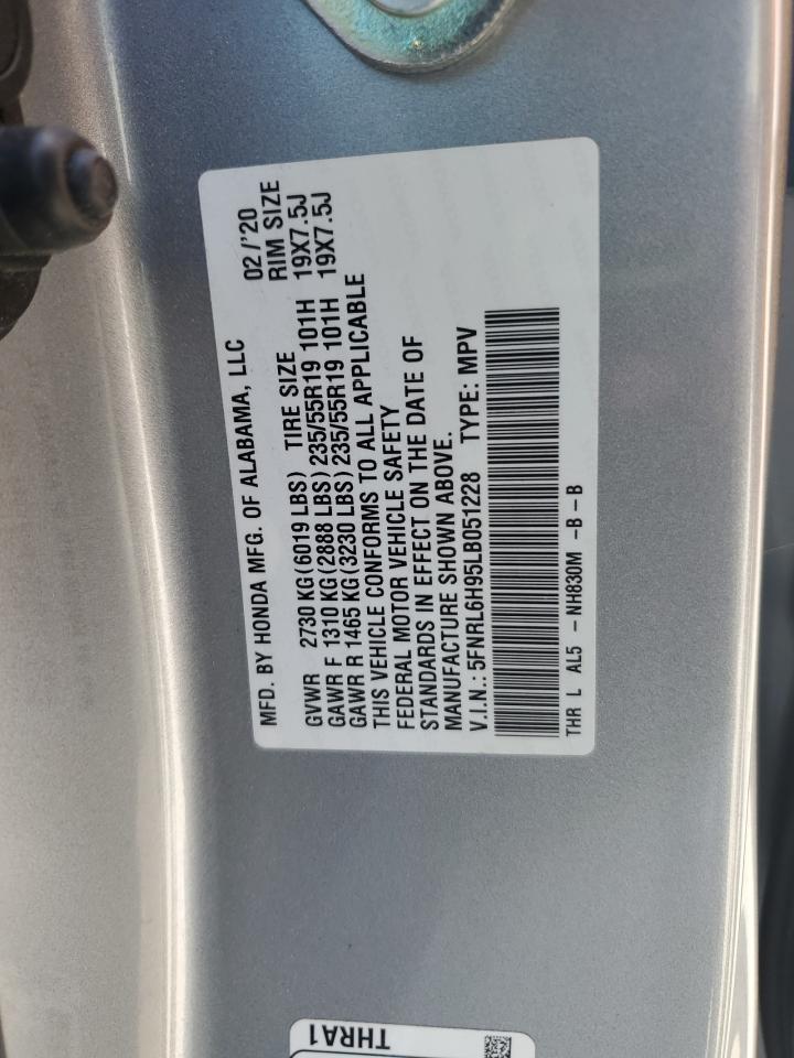 5FNRL6H95LB051228 2020 Honda Odyssey Elite