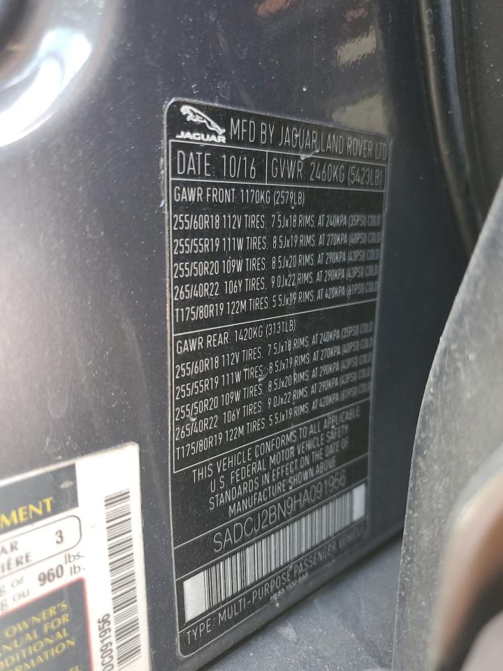 2017 Jaguar F-Pace Premium VIN: SADCJ2BN9HA091956 Lot: 66346224