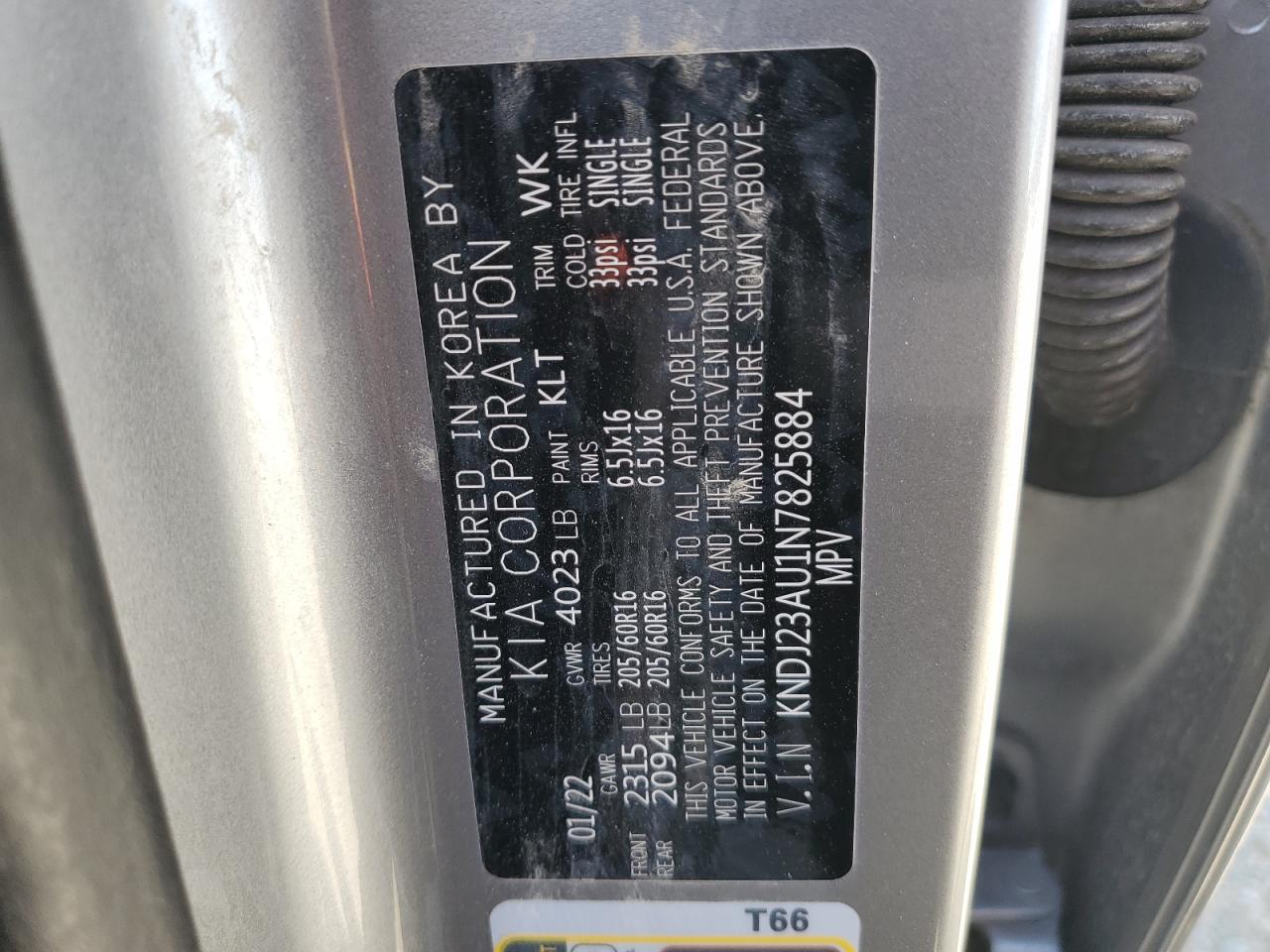 2022 Kia Soul Lx VIN: KNDJ23AU1N7825884 Lot: 68349454