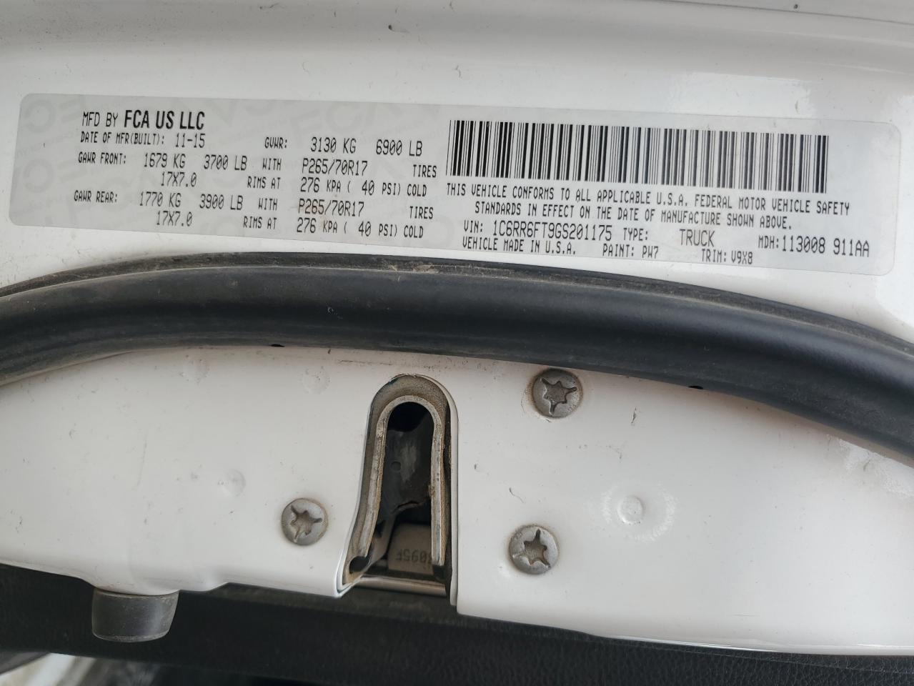 2016 Ram 1500 St VIN: 1C6RR6FT9GS201175 Lot: 65743364