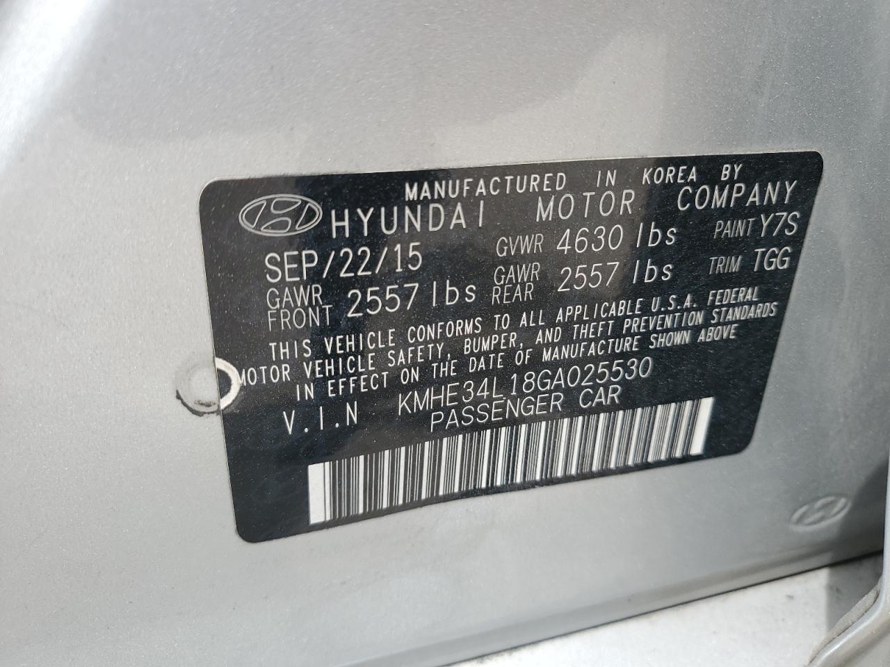 KMHE34L18GA025530 2016 HYUNDAI SONATA - Image 12