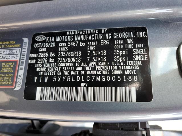 5XYRLDLC7MG005188 Kia Sorento S 15