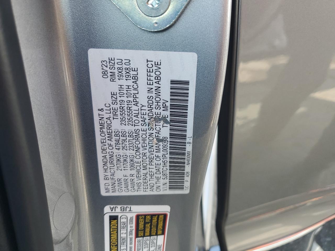 5J8TC1H51PL009388 2023 Acura Rdx Technology