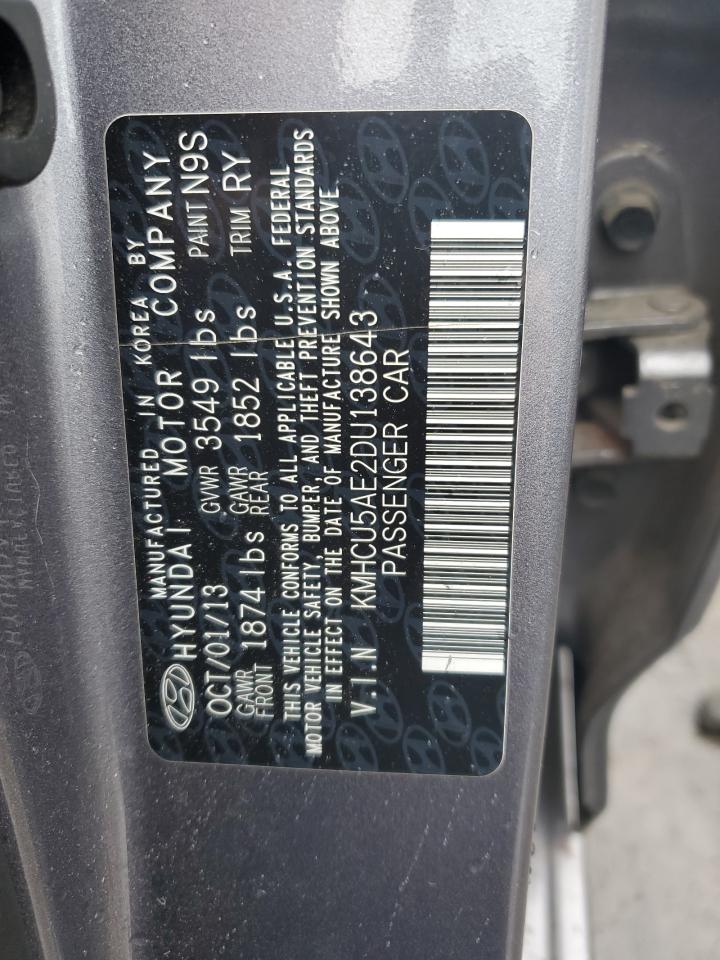2013 Hyundai Accent Gls VIN: KMHCU5AE2DU138643 Lot: 66823834