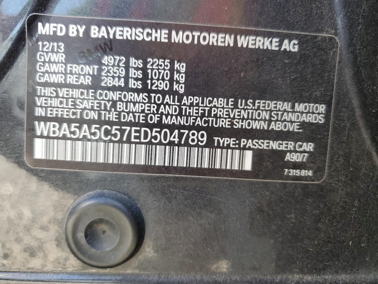 WBA5A5C57ED504789 2014 BMW 528 I