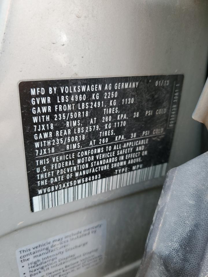 WVGBV3AX5DW584983 2013 Volkswagen Tiguan S