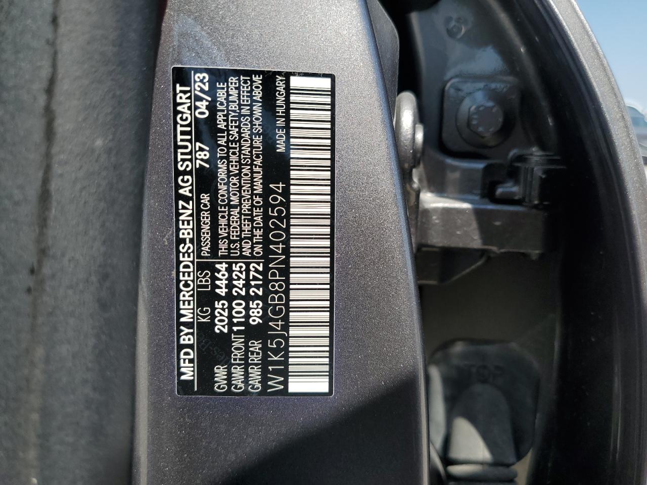 W1K5J4GB8PN402594 2023 Mercedes-Benz Cla 250