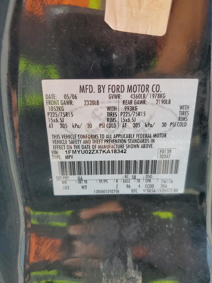 2007 Ford Escape Xls VIN: 1FMYU02ZX7KA18342 Lot: 68217914