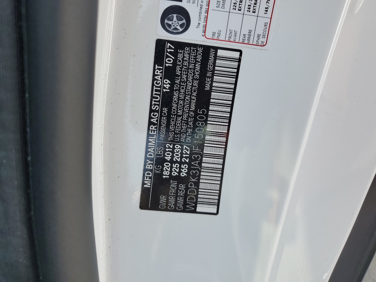 WDDPK3JA3JF150805 2018 Mercedes-Benz Slc 300