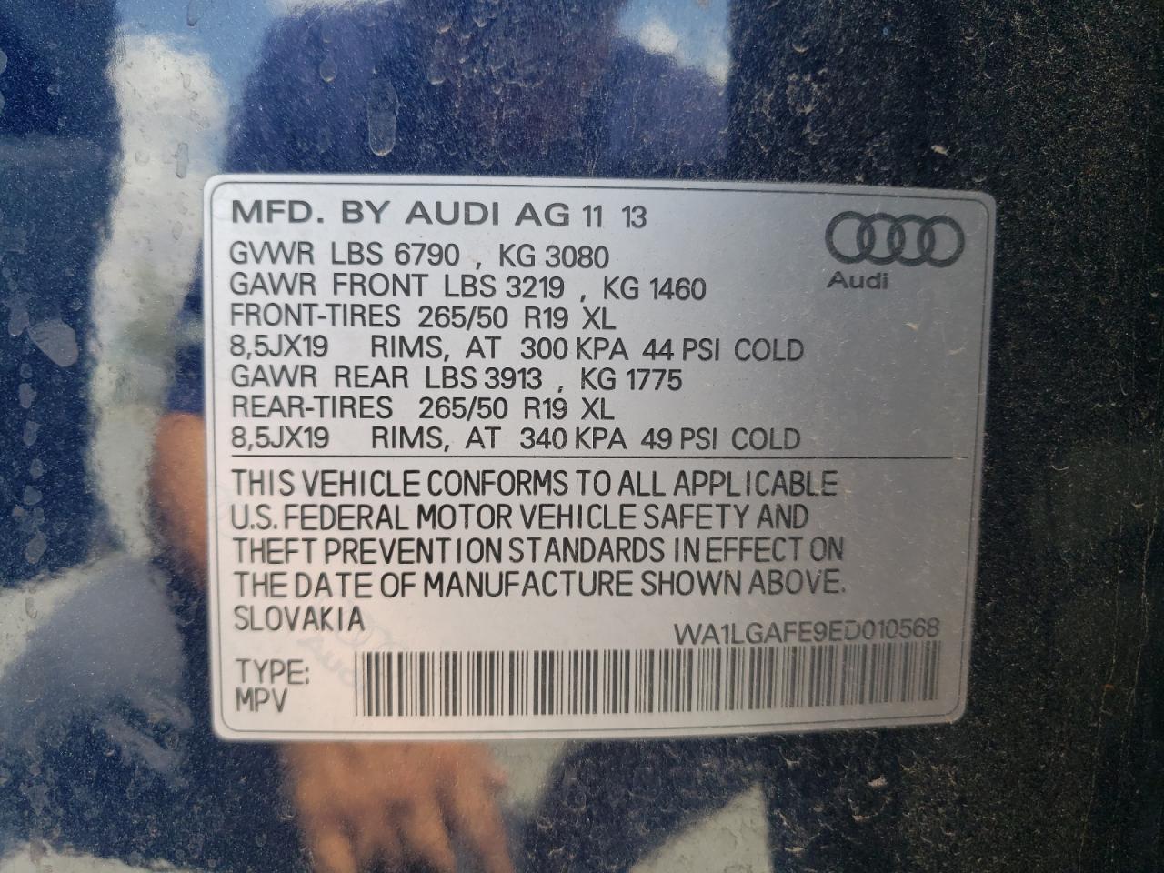 WA1LGAFE9ED010568 2014 Audi Q7 Premium Plus