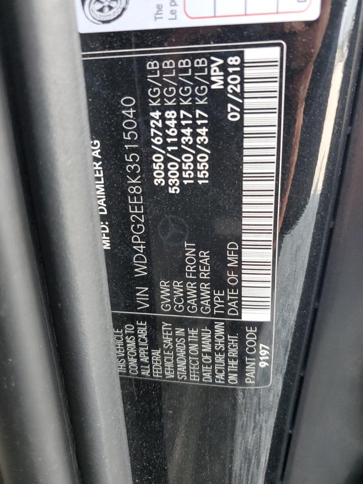 WD4PG2EE8K3515040 2019 Mercedes-Benz Metris