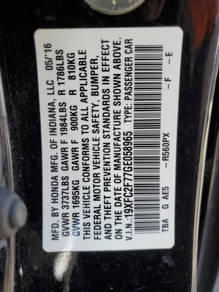 19XFC2F77GE058965 2016 HONDA CIVIC - Image 14