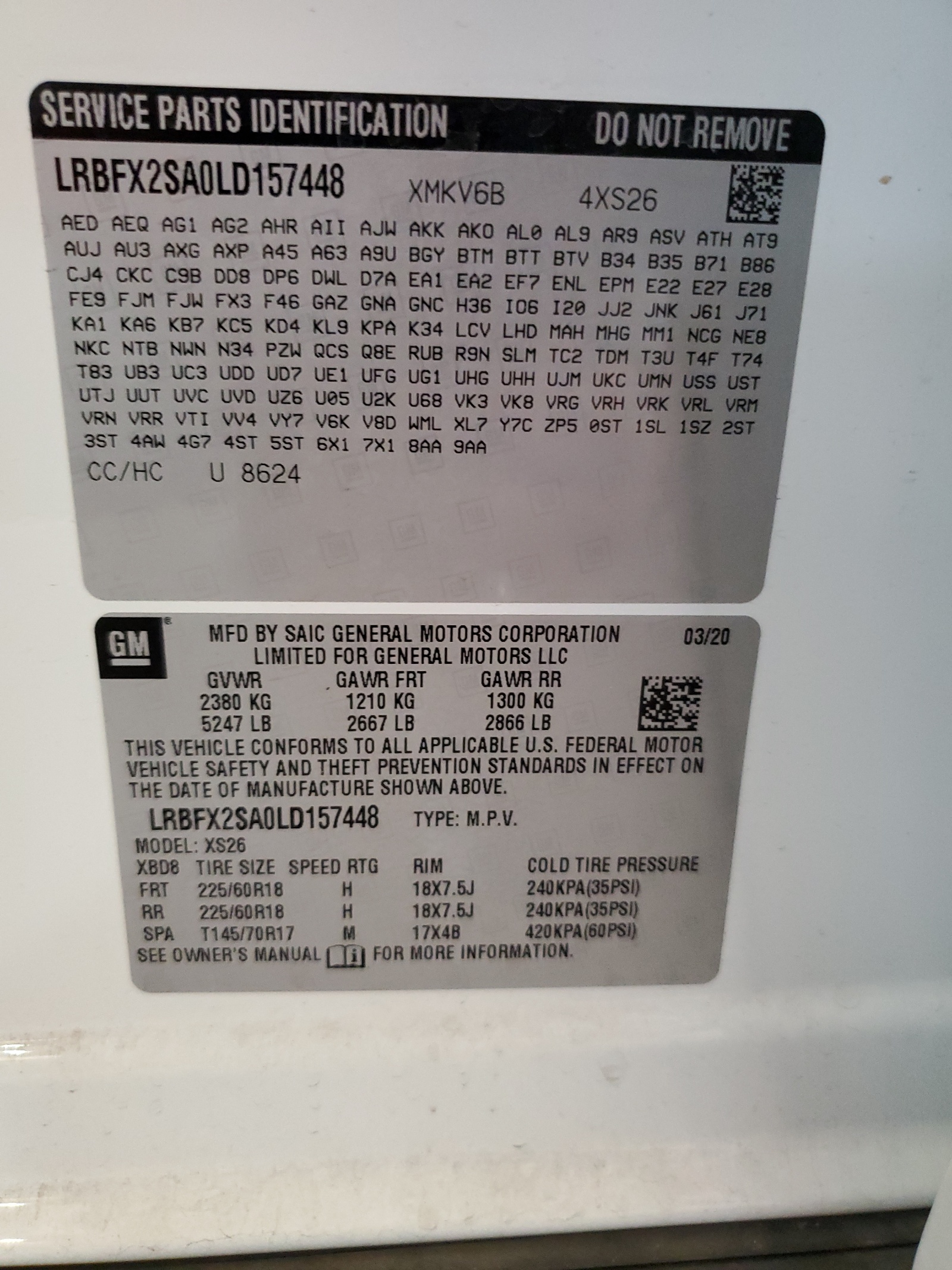 LRBFX2SA0LD157448 2020 Buick Envision Essence