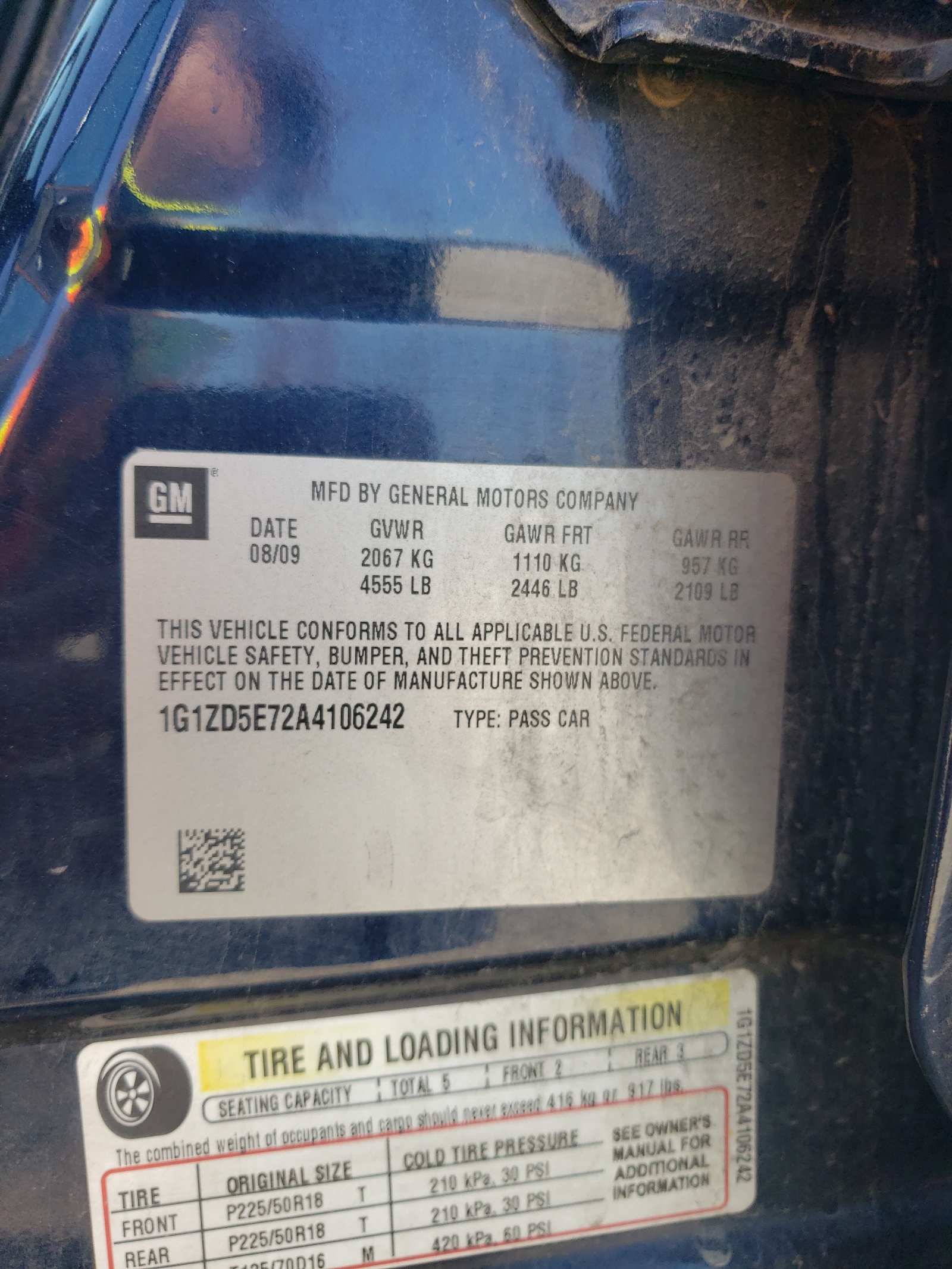 1G1ZD5E72A4106242 2010 Chevrolet Malibu 2Lt