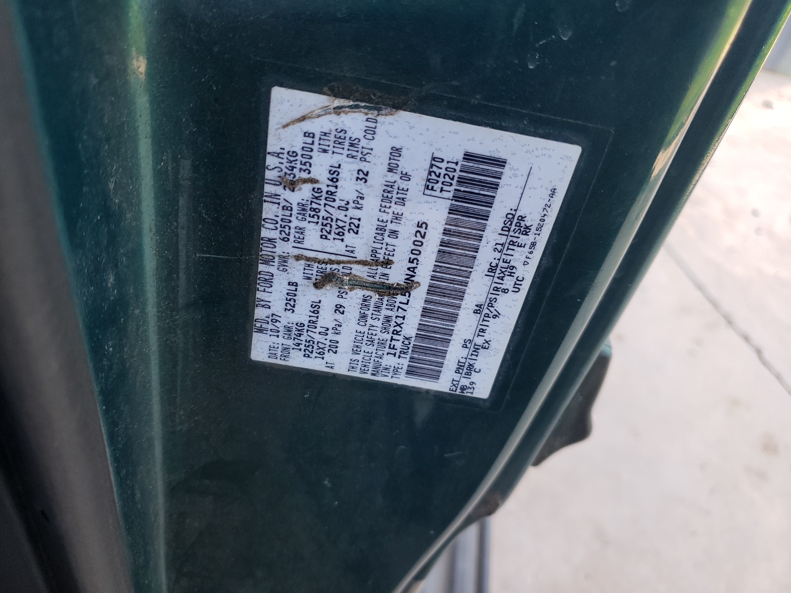 1FTRX17L5WNA50025 1998 Ford F150