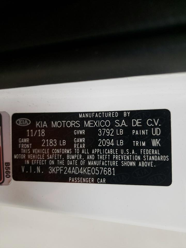 3KPF24AD4KE057681 2019 Kia Forte Fe