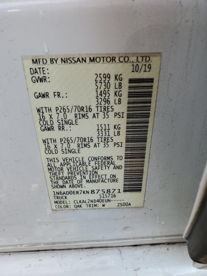 1N6AD0ER7KN875871 2019 Nissan Frontier S