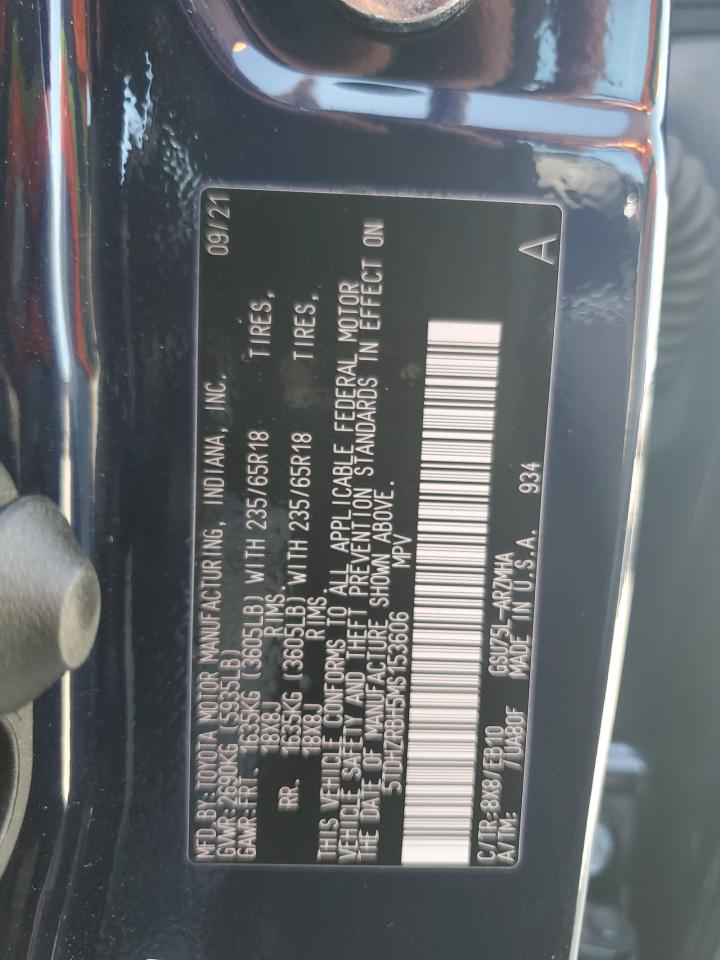 5TDHZRBH5MS153606 2021 TOYOTA HIGHLANDER - Image 13