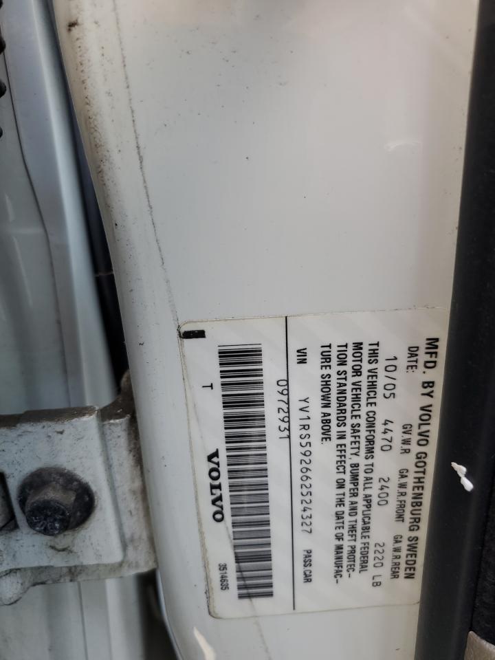 2006 Volvo S60 2.5T VIN: YV1RS592662524327 Lot: 67509484