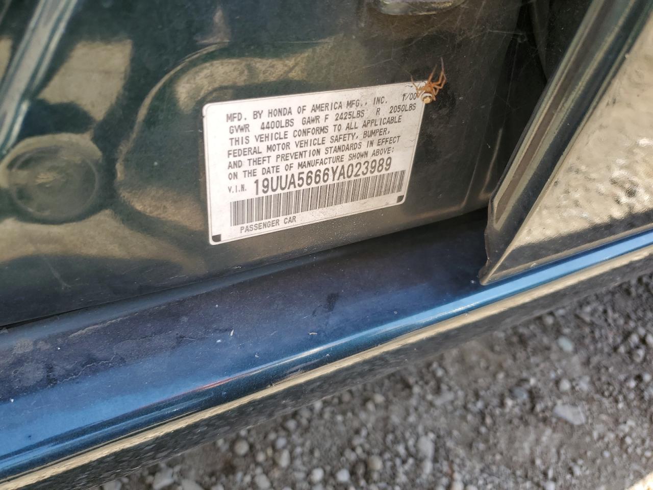 2000 Acura 3.2Tl VIN: 19UUA5666YA023989 Lot: 66417464