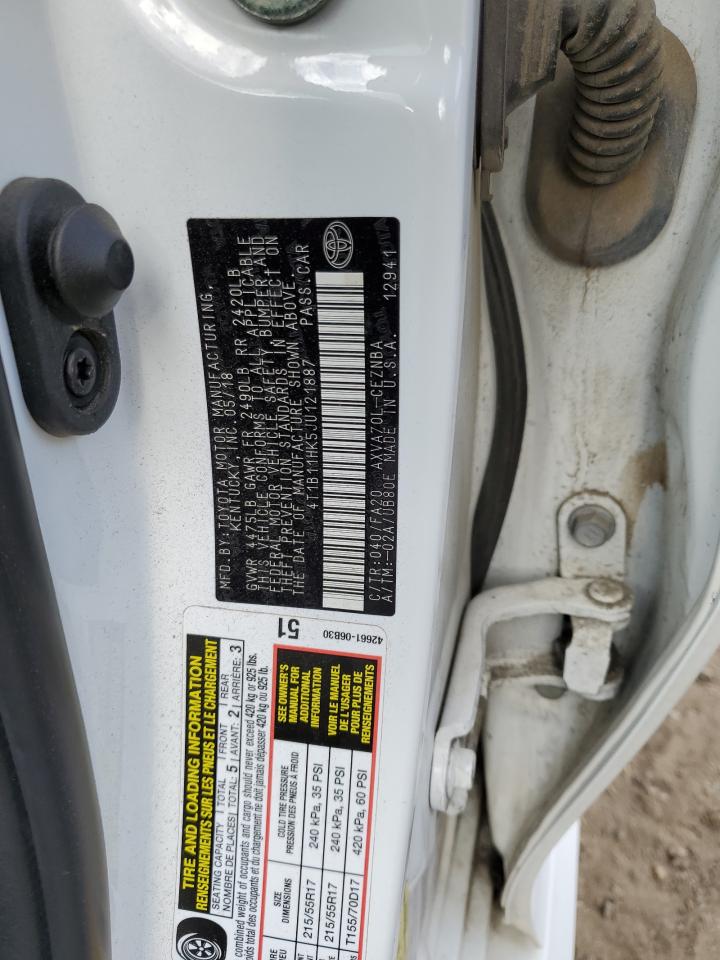 4T1B11HK5JU121887 2018 TOYOTA CAMRY - Image 12