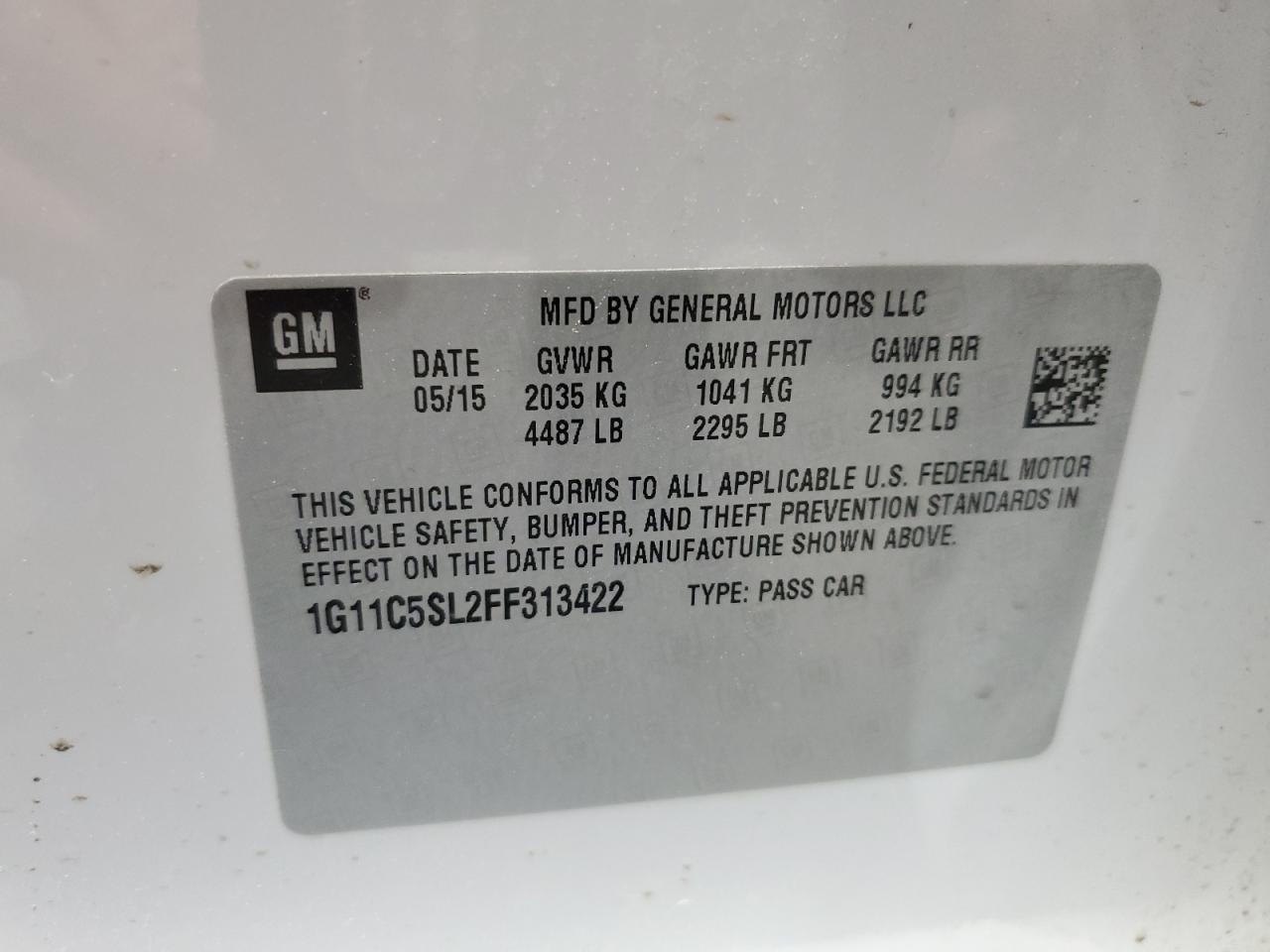 1G11C5SL2FF313422 2015 CHEVROLET MALIBU - Image 14