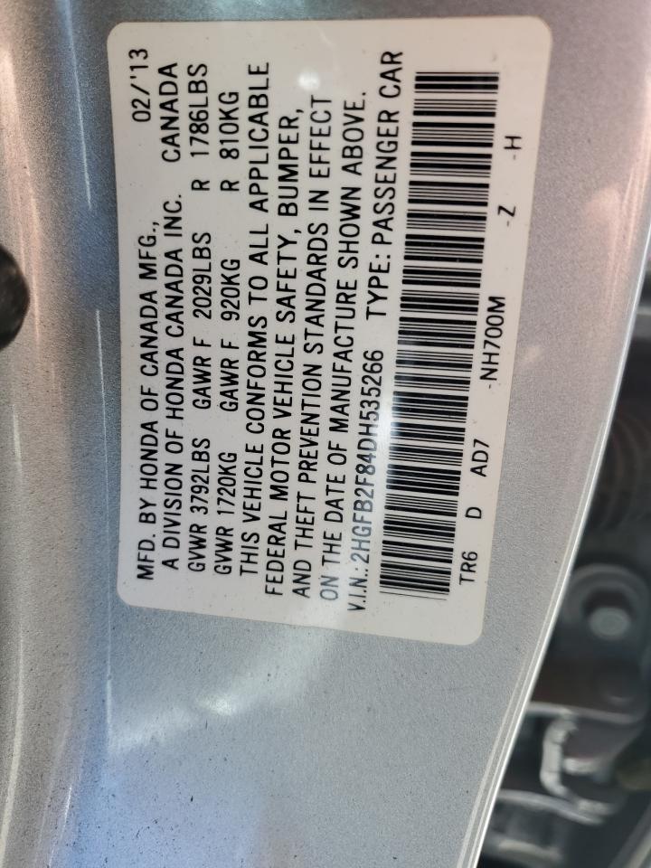 2HGFB2F84DH535266 2013 Honda Civic Ex