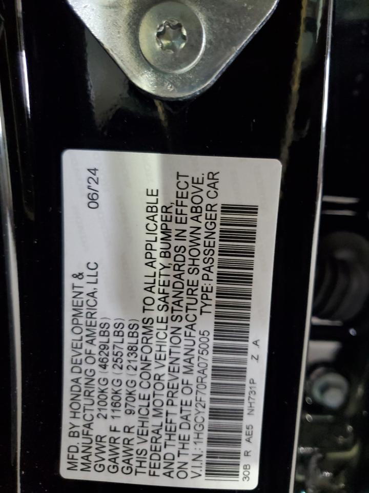 1HGCY2F70RA075005 2024 Honda Accord Hybrid Sport-L