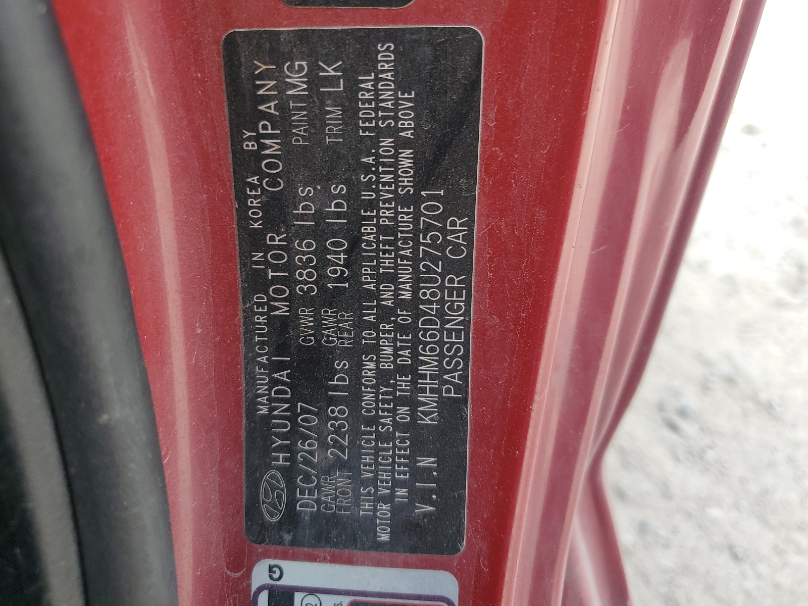 KMHHM66D48U275701 2008 Hyundai Tiburon Gs