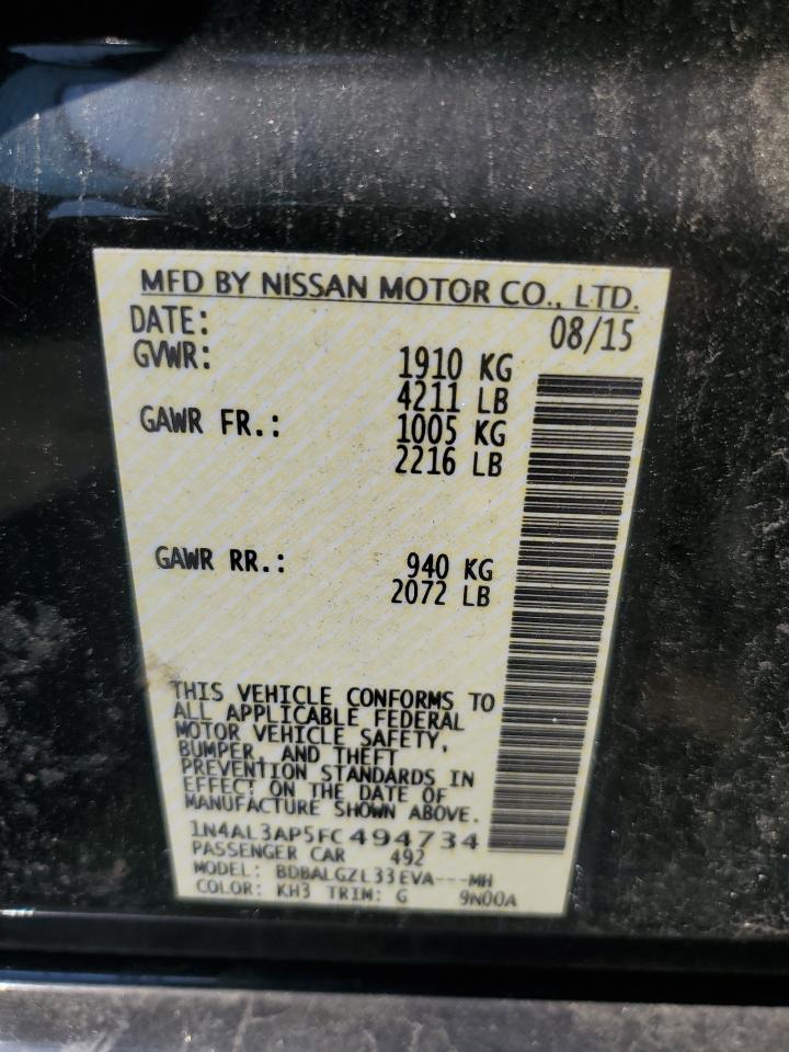 1N4AL3AP5FC494734 2015 Nissan Altima 2.5