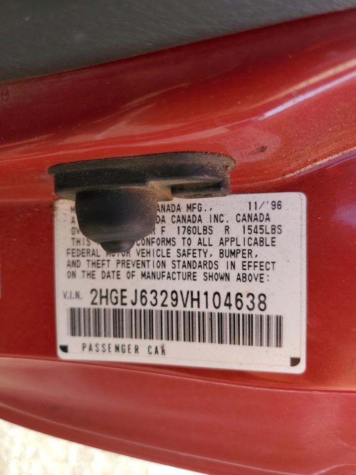 2HGEJ6329VH104638 1997 Honda Civic Cx
