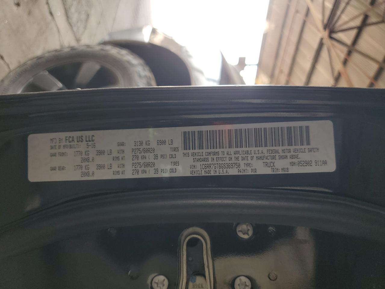 2016 Ram 1500 Slt VIN: 1C6RR7GT6GS369750 Lot: 64722624