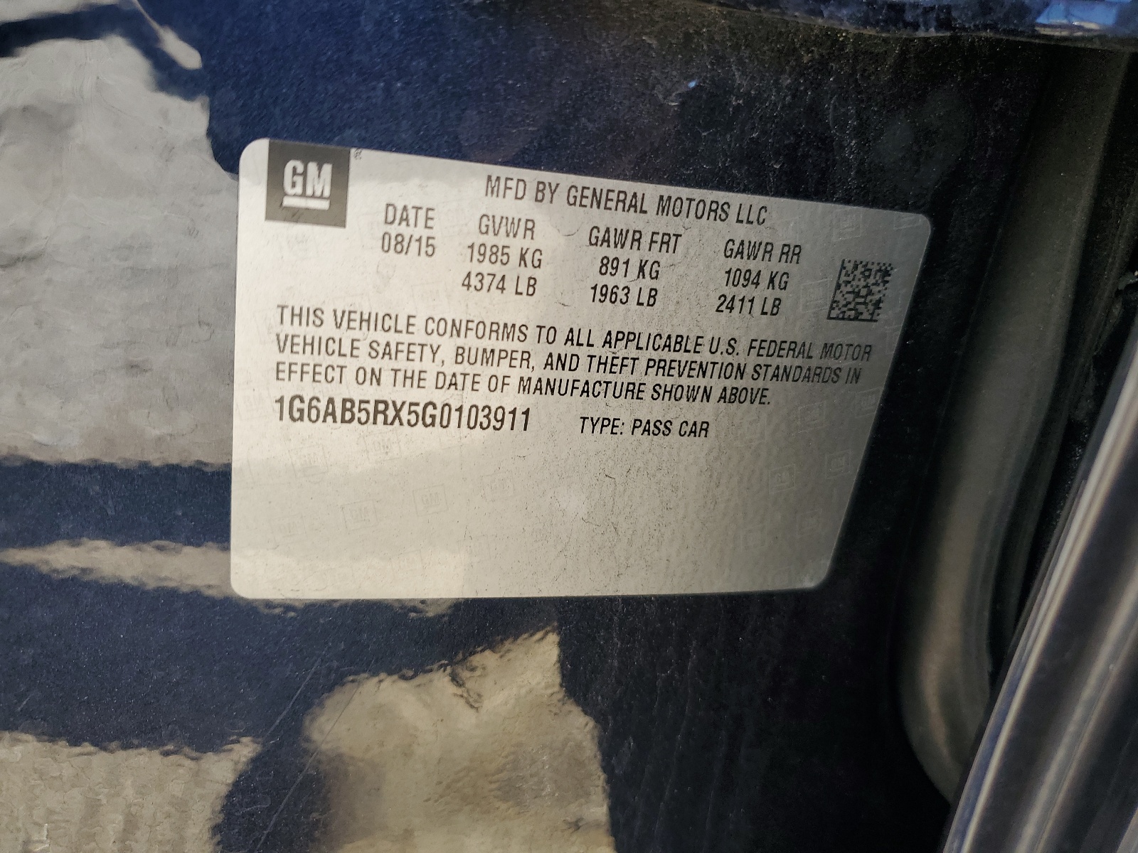 1G6AB5RX5G0103911 2016 Cadillac Ats Luxury